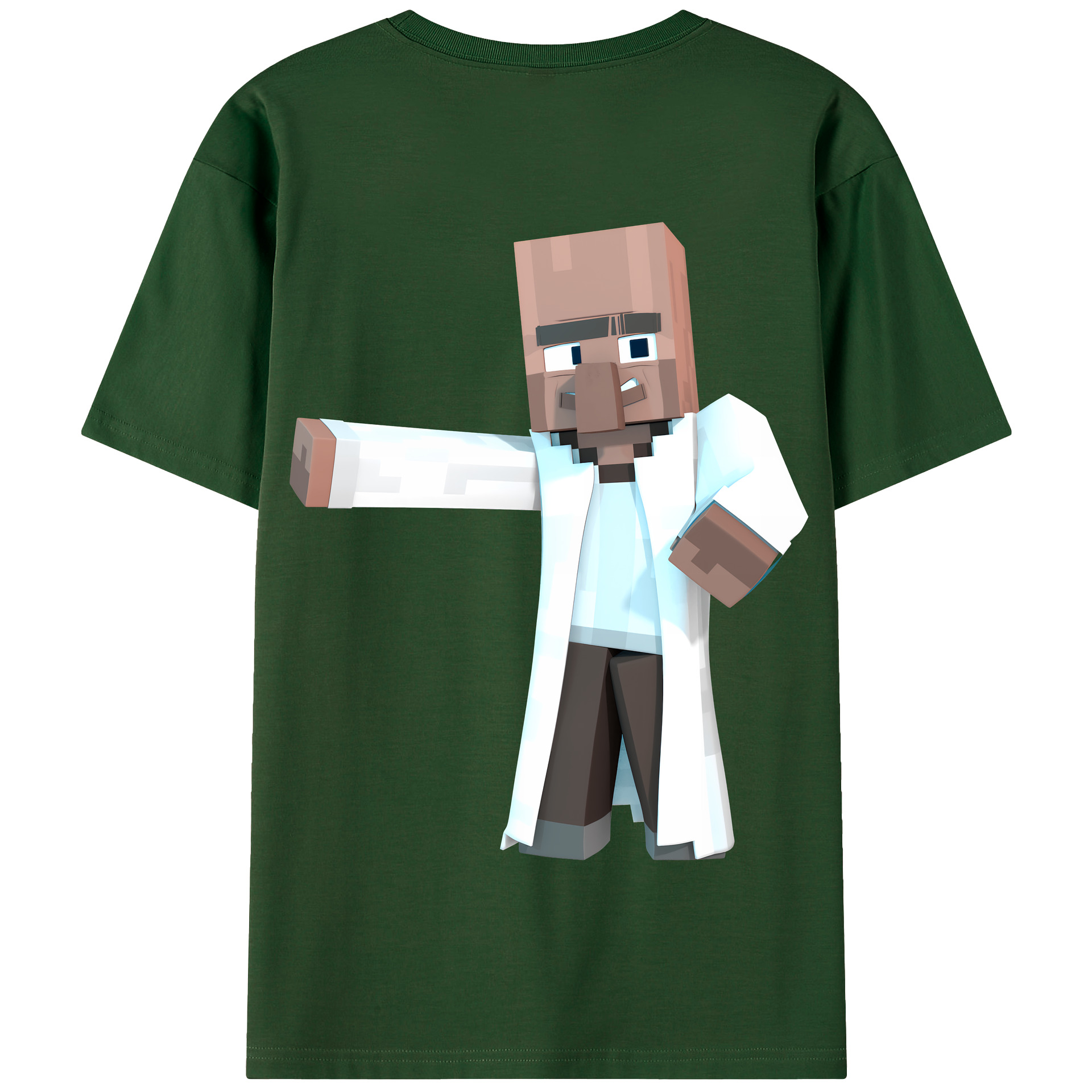 （画像用） マインクラフト ブロックの世界 Minecraft MC Block world 綿100％半袖Tシャツ（背面プリント）